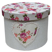 Коробка кругла з кришкою 25х18 см Квіти Handy Home FB-23 різнобарвна