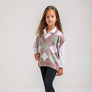 Жилетка для дівчинки Ромб Прованс рожева