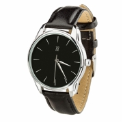 Часы ZIZ Белым по черному серебро - второй ремешок в подарок 4616453