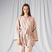 Сорочка-кімоно лляна Serli uzun kollu kimono somon Penelope лососевий