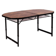 Стіл розкладний кемпінговий 150x80 см Woodbine Oval Black&Wood look 1404230 Bo-Camp DAS301532