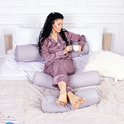 Подушка-валик 8565 Naturale Line 16-5703 Light Gray бязь полістирол MirSon