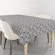 Скатертина бавовняна Прогулянка з курчатами Home Line сіра