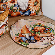 Серветка гобеленова кругла Гарбузові гноми Прованс