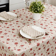 Скатертина бавовняна Квіти бордові Господиня Прованс