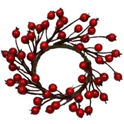 Вінок-свічник 7 см Червоні ягоди Yes! Fun 975004