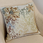 Декоративна гобеленова новорічна наволочка Квітка Золоте свято Прованс