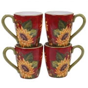 Набір чашок для чаю 4х650 мл Соняшники на заході Certified International 22222-set