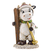 Фігурка декоративна 5х8,5см Корівка і лижі Lefard 192-085