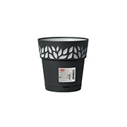 Горщик пластиковий круглий з автополивом Opera Cloe 20 см Stefanplast 94053 графіт-сірий