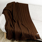 В'язаний плед Глорія коси Шоколад Прованс