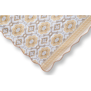 Скатертина водовідштовхувальна 140х180 cм Kornel KL-30 8 бежева з білим