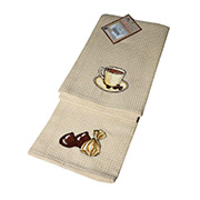 Набір кухонних вафельних рушників з вишивкою Чашка кави диз-4 Ярослав