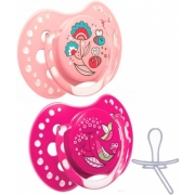 Пустушка силіконова динамічна Folky Girl 6-12 міс. (2 шт.) Lovi 22 / 843girl