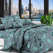 Постельное белье Зеленые листья 101190 бязь-люкс Selena