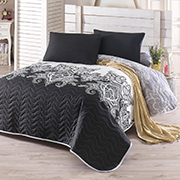 Комплект стьобана покривало з наволочками Eponj Artful-siyah