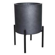 Кашпо на металевій підставці кругле 21 л 30х50см Engard ME-06 чорний