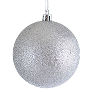 Новогодний Шар серебряный глитер