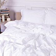 Постільна білизна 30-0001 White сатин-страйп MirSon