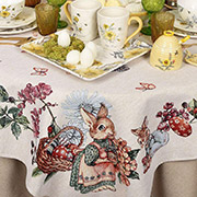 Скатертина гобеленова з тефлоновим просоченням Великодні пелюстки Villa Grazia Premium