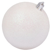 Куля новорічна 8 см Novogod'ko 974037 біла глітер