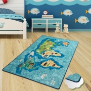 Килимок в дитячу кімнату Chilai Home Map Mavi