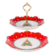 Страва двоярусна 21.5 см 26,5 см Christmas Delight Lefard 985-211