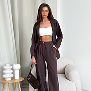 Штани Юджина бавовна-льон Art Knit шоколад