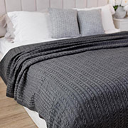 Плед в'язаний Soft коси Графіт Прованс