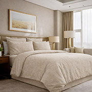 Комплект постільної білизни бавовняний Latte Linen SoundSleep ранфорс 100% бавовна світло-бежевий