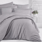 Комплект постільної білизни Selena Сатин Stripe 310020 грей