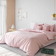 Комплект постільної білизни сатин-велюр Pagoti Shine пастельно-рожевий