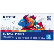 Пластилин восковой 6 цветов 120 г Classic Kite K-081