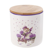 Банка для сипучих продуктів з бамбуковою кришкою 10х11 см 620 мл Лавандові історії Lefard 940-282