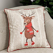 Декоративна новорічна наволочка Олень у шарфі Прованс
