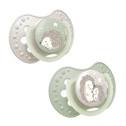 Пустушка силіконова динамічна 0-6 міс 2 шт Night and Day Girl Hedgehog Lovi 22/929 зелена