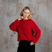 Джемпер жіночий в'язаний Фіона Over Art Knit червоний