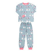 Піжама байкова для дівчинки ПЖ55 Бембі S01-індиго-принт