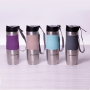 Термокружка Kamille 480мл з TPR-вставкою і ремінцем 2051