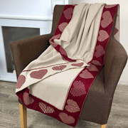 Плед в'язаний Серця Прованс 025050