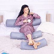 Подушка-валик 8102 Eco Line Gray EcoSilk мікросатин MirSon - Фото №2