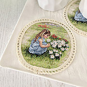 Серветка гобеленова кругла 10 см LiMaSo Round1185M-10D