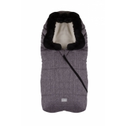 Конверт Nuvita 9235 Ovetto Pop меланжевий рожевий / чорний / хутро / бежевий