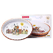 Овальна керамічна форма для запікання Kamille 2.1л 6300 з ротанговою корзинкою