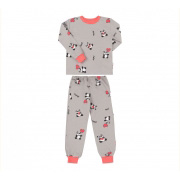 Пижама из байки для девочки Бемби ПЖ55 X01-серая