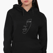 Худі жіночий Контурний мінімалізм MobiPrint 8921-1361 чорний