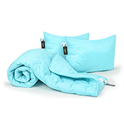 Набір шовковий всесезонний 1691 Eco Light Blue ковдра і дві подушки MirSon