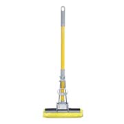 Швабра з віджиманням Soft з м'якою губкою Мій Дім SMD09922/Grey сіро-жовта