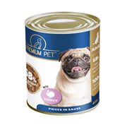 Корм ​​полнорационный для взрослых собак Кусочки в соусе с индейкой 415 г Premium Pet 4820255194950