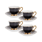Набір кавовий фарфоровий 8 предметів 90 мл чорний Lefard 922-028